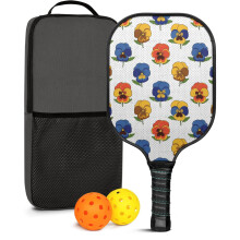 Pickleball Paddles Set with Floral Fiberglass Rackets, 2 Balls & Bag – Compatible with Indoor/Outdoor Play