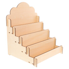 OUNONA Wooden Tiered Greeting Card Display Stand – Portable Postcard Rack for Retail, Vendor Events & Table Displays