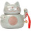 Keramisk Maneki Neko tekrukke 11,5 cm 1