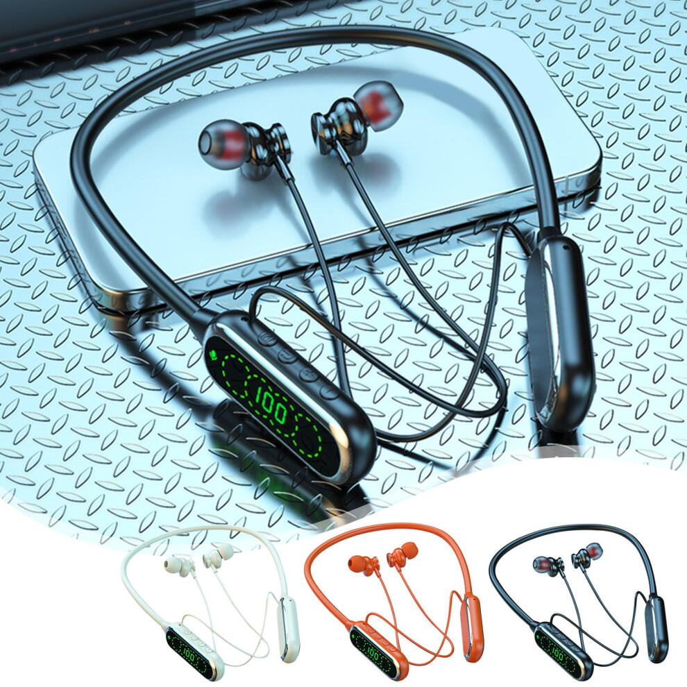 Noise Cancelling Wireless Neckband Earphones, Hifi Surround Sound, Bluetooth 5.4, Card Slot & Ear Return, Yellow 9180479124825