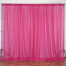 BalsaCircle3 x 3 meter Transparent voile bakgrunnsgardiner Gardiner2 paneler5 x 3 meter Bryllupsfest Fuchsia