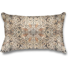 Boho Blomsterprintet Bomulds-Lin Pudebetræk 30x50 cm
