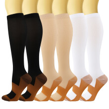 Medische compressiekousen voor dames en heren, compressie 15-20 mmHg, ideaal voor hardlopen, sport, verpleging, wandelen en reizen.