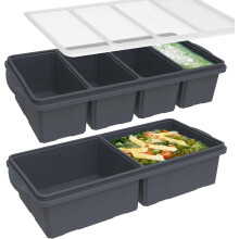 Silikone frysebakke med låg, stor, 2-pak