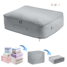 Sacs de rangement auto-compressés ultra-compacts - Sac de rangement robuste pour couettes, vêtements et couvertures (rose, XL)