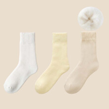 Lot de 3 paires de chaussettes douillettes pour hommes et femmes, doublées en polaire, chaudes, antidérapantes, chaussettes d'hiver moelleuses