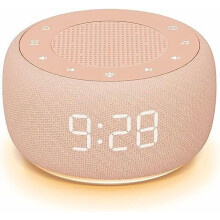 2-in-1 Sound Machine & Alarm Clock with 30-Level Volume, Sleep Timer, Adjustable Brightness & Colored Light – Peach, compatible with bedrooms