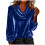Damespullover met V-hals en fluweelachtige look, met plooien. 1