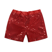 Shorts de lantejoulas para meninas e meninos, com lantejoulas brilhantes e cintura elástica, ideais para festas de aniversário e Halloween.