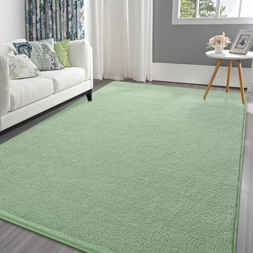 Light Green Memory-Foam Area Rug 4x6 ft