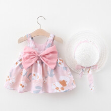 UTTOASFAY meisjes prinsessenjurk met bloemenprint, roze, 12-18 maanden