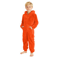 Aonphíosa Bog Buachaillí agus Cailíní, Dath Soladach Te, Muinchille Fada, Cochall, Zip Up, Le Pócaí, Éadaí Clasaiceacha Laistigh agus