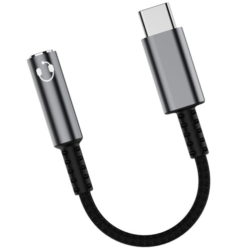 Adapter słuchawkowy USB-C do 3,5 mm, szary