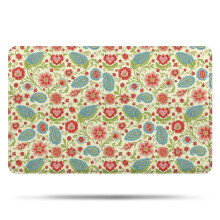 Covor de baie Pioneer Flower Floral, covoraș antiderapant din microfibră cu suport din cauciuc, moale, 50,8 x 81,1 cm, pentru cadă/duș
