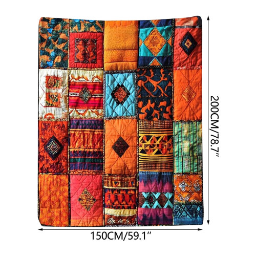 Cute Cat Quilted Throw Cotton Patchwork Lap Blanket 1
