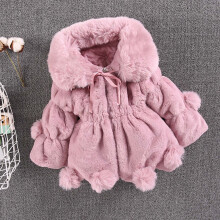 Winterjas met capuchon voor peuters, jongens en meisjes, 12-18 maanden, dikke pluche warme effen jas – geschikt voor koud weer