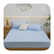Drap-housse en flanelle de coton, format Queen, poches profondes, bleu clair