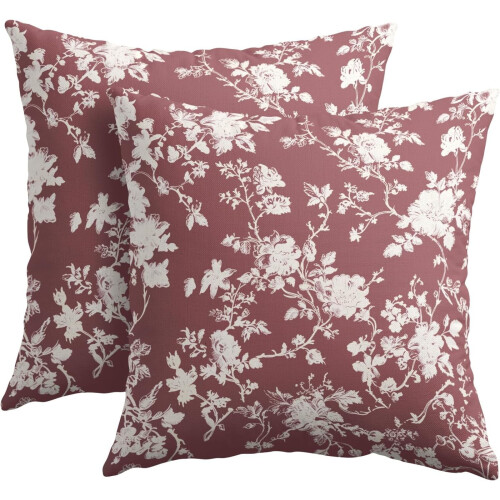 Conjunto de 2 capas de almofada vintage com estampa floral, 50x50cm (20x20 polegadas).