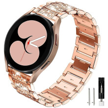 Blingfärgade rostfria stålarmband 20 mm/22 mm för Galaxy Watch5/4/5Pro/4Classic/Active2&3/Watch3/Gear S3&S4 – Kompatibel med Samsung