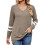 Damen-Langarmtop mit V-Ausschnitt und Farbblock-Design 1