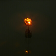 Square LED glowing earrings for couples, orange and white