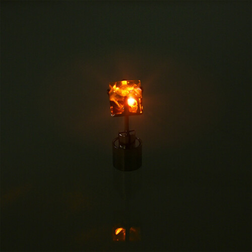 Square LED glowing earrings for couples, orange and white