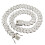 Colar de corrente cubana com diamantes em liga metálica, 14 mm, 20 cm (8 polegadas), prateado 1