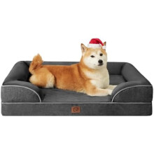 Orthopedic Dog Bed Large Dark Grey Washable Cover
