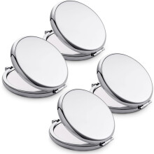 Portable Compact Makeup Mirrors for Women, Metal Round Shell, Double-Sided 1X/2X Magnifying, Portable Travel Makeup Mirror, Mini Pocket Mirror