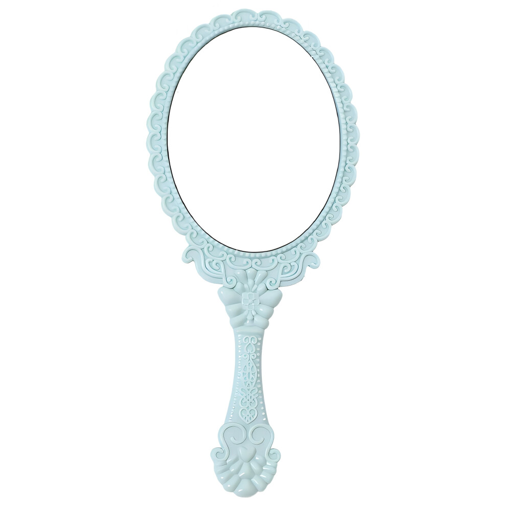RAGUPEL handheld oval hand mirror blue 6.9 x 3.1 inches