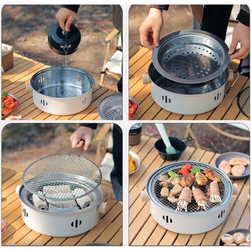 Bærbar BBQ-grillovn i rustfrit stål