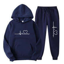 Sweatsuit For Women 2 Pieces Set Sports Casual Coat Long Pants Hooded Sweatshirts Tops Pants Set Long Sleeve Hooded Set Sport Outfits Set,Navy
