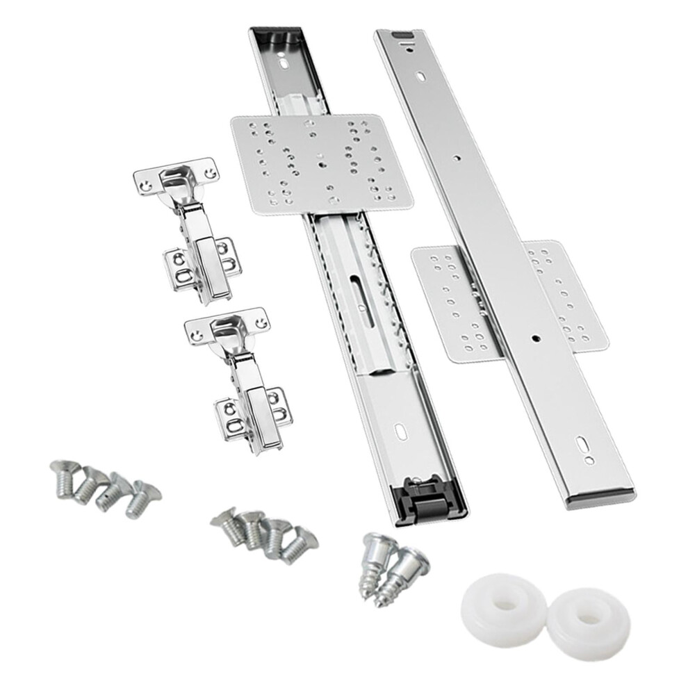 Hidden Flip Up Cabinets Door Slide Rails Kitchen Bookcases Door Hardware Kit 350Mm 9353595354142