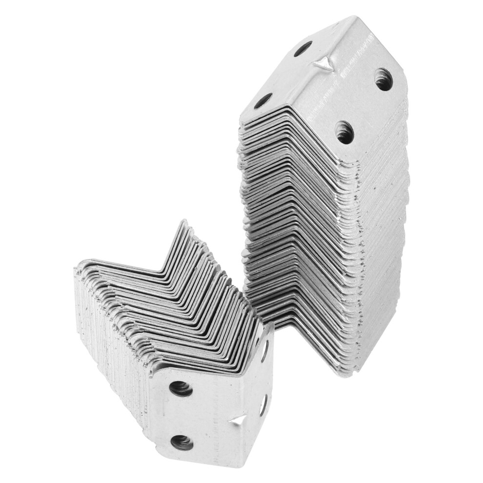 Ounona 100Pcs Heavy-Duty 90 L-Brackets Corner Braces For Wood Furniture, Cabinet, Table, Window Â Compatible With Standard Screws 9180479656548