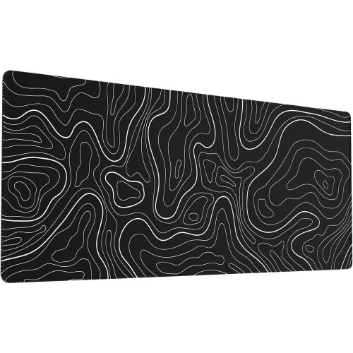 Μεγάλο Mouse Pad για Gaming με Ραμμένες Άκρες, Σχεδιασμός Topo Map, Αντιολισθητική Βάση,