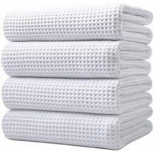 Serviette de bain surdimensionnée en microfibre 430 g/m², séchage rapide, non pelucheuse, 60 x 30 pouces, paquet de 4 (tissage gaufré)