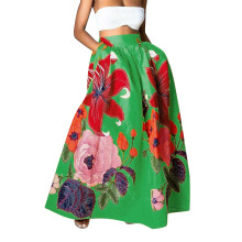 Geblümter Rock für Damen, trendiger Sommer-Maxirock mit hohem Bund und Taschen für Strand und Freizeit