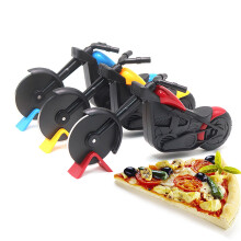 Coupe-pizza Ludlz en forme de moto, acier inoxydable de qualité alimentaire, compatible avec les lames tranchantes, roue à tête fixe réutilisable