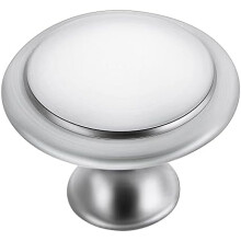 Balenie 60 kusov úchytiek na skrinky z brúseného niklu, okrúhle úchytky na zásuvky 1-1/4", nehrdzavejúca oceľ saténový nikel –