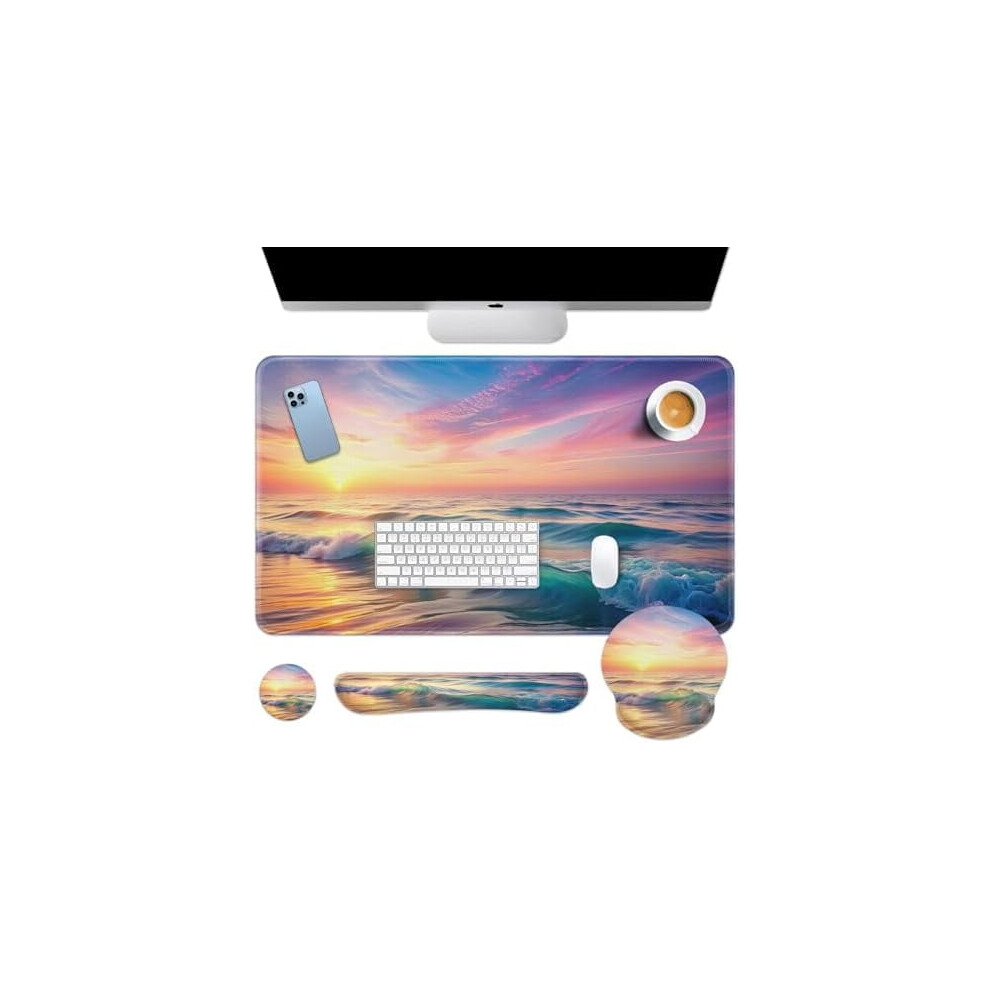 4-In-1 Desk Pad Set With Wrist Rests And Coaster 9450273254524