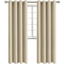 Room Darkening Curtains 108 Inches Long - Grommet Thermal Insulated Drapes Window Treatment Curtains for Bedroom, 2 Panels, 52 x 108 Inch, Beige