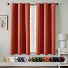 Burnt Orange Blackout Curtains Thermal Room-Darkening 40x45