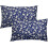 Navy Blue Floral Pillow Covers 12x20 in (2 pcs) 1