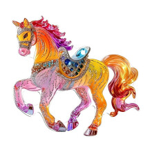 Acryl kerstboomversiering in de vorm van een paard