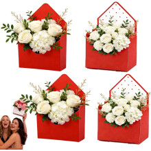 Coffrets cadeaux enveloppe Saint-Valentin – Emballages pliables pour bouquets de fleurs en papier, style enveloppe rouge pour mariages,