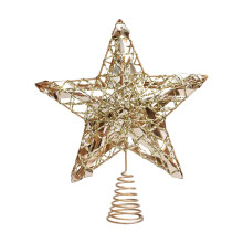 Gouden ster als piek voor de kerstboom, metaal, 26,6 cm