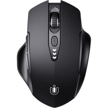 Verbeterde draadloze Bluetooth-muis: BT5.0/4.0+2.4G, zichtbare batterij, 4 DPI, draagbaar voor MacBook/Chromebook, zwart