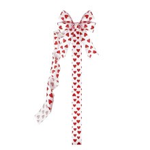 Nœud papillon blanc Yurqghjb, ruban satiné avec cœur pour la décoration de cuisine de la Saint-Valentin