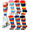Rainbow Knee High Socks Women Striped 6 Pair 1