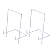 2pcs Photo Frame Brackets Picture Frame Rack Desktop Photo Holder Metal Display Stand for Home Shop Silver